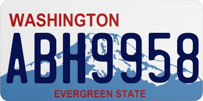 WA license plate ABH9958