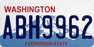 WA license plate ABH9962