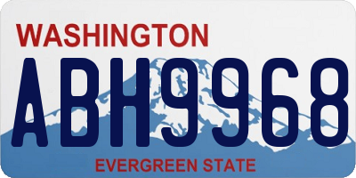 WA license plate ABH9968