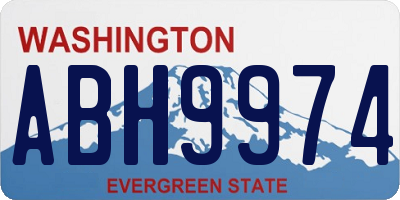 WA license plate ABH9974