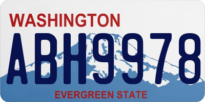 WA license plate ABH9978