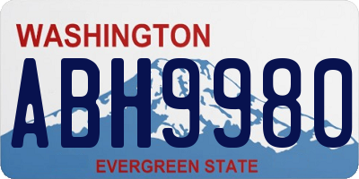 WA license plate ABH9980
