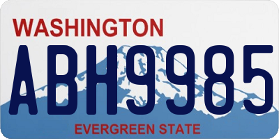 WA license plate ABH9985