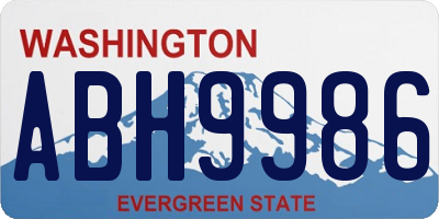 WA license plate ABH9986