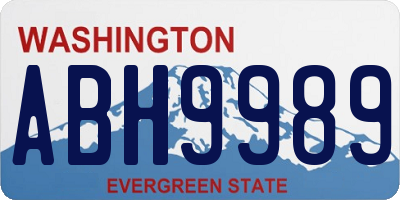 WA license plate ABH9989
