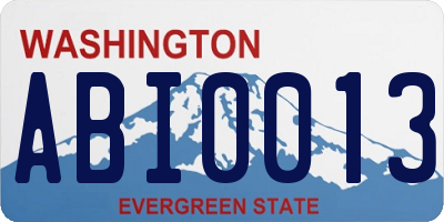 WA license plate ABI0013