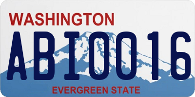 WA license plate ABI0016