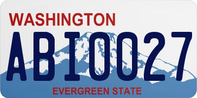 WA license plate ABI0027