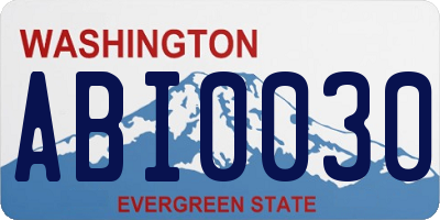 WA license plate ABI0030