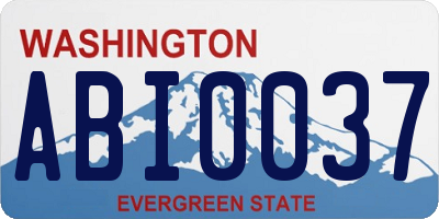WA license plate ABI0037