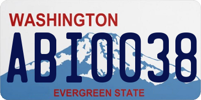 WA license plate ABI0038