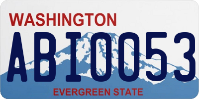 WA license plate ABI0053