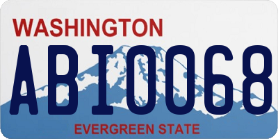 WA license plate ABI0068