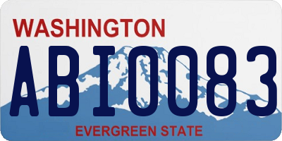 WA license plate ABI0083
