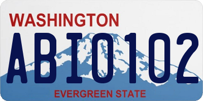 WA license plate ABI0102
