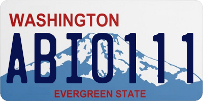 WA license plate ABI0111