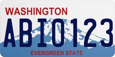 WA license plate ABI0123
