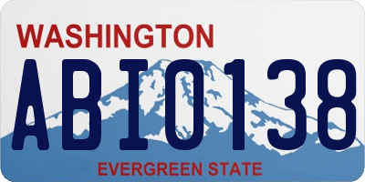 WA license plate ABI0138