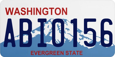 WA license plate ABI0156