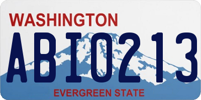 WA license plate ABI0213