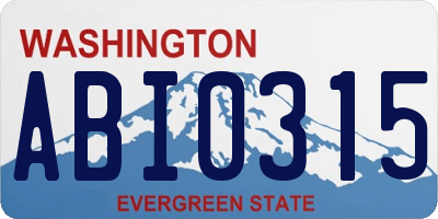 WA license plate ABI0315