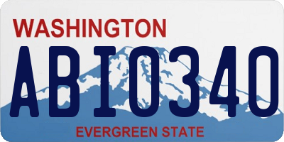 WA license plate ABI0340