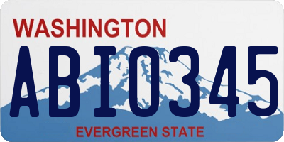 WA license plate ABI0345