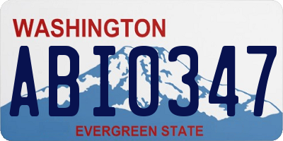 WA license plate ABI0347