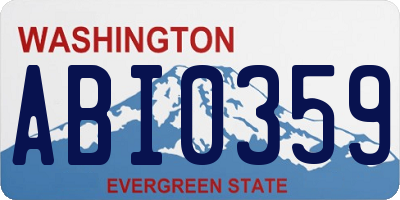 WA license plate ABI0359