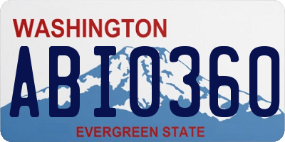 WA license plate ABI0360