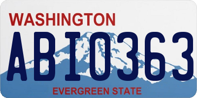 WA license plate ABI0363