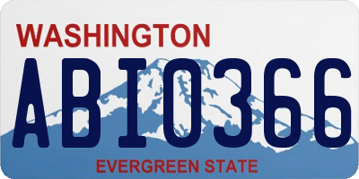 WA license plate ABI0366