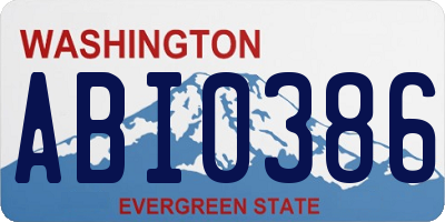 WA license plate ABI0386