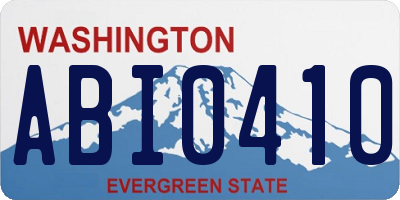 WA license plate ABI0410