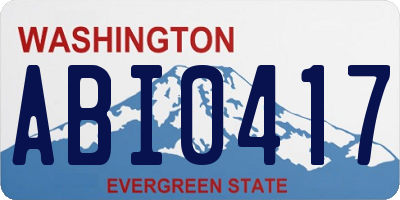 WA license plate ABI0417