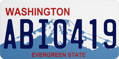 WA license plate ABI0419