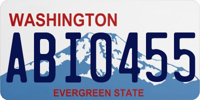 WA license plate ABI0455