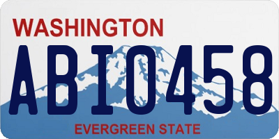 WA license plate ABI0458