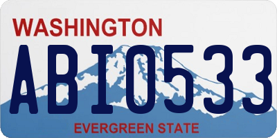 WA license plate ABI0533