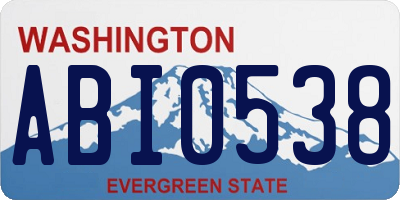 WA license plate ABI0538