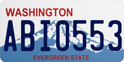 WA license plate ABI0553