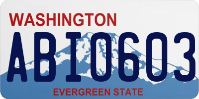WA license plate ABI0603