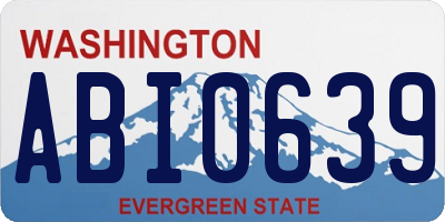WA license plate ABI0639