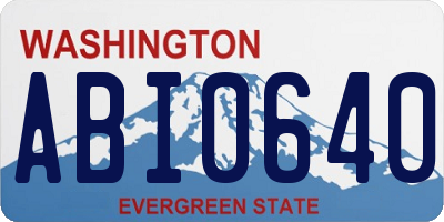 WA license plate ABI0640
