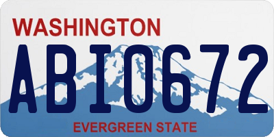 WA license plate ABI0672