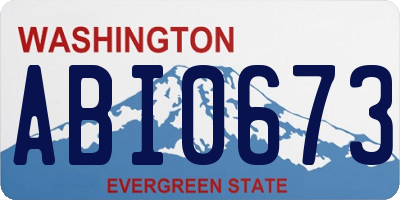 WA license plate ABI0673