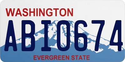 WA license plate ABI0674