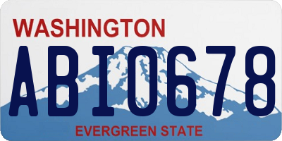 WA license plate ABI0678
