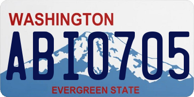 WA license plate ABI0705