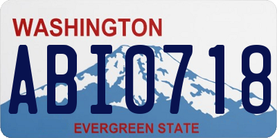 WA license plate ABI0718